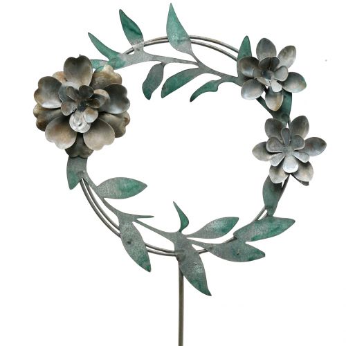 Sodo kamštis gėlių vainikas metalinis H63cm