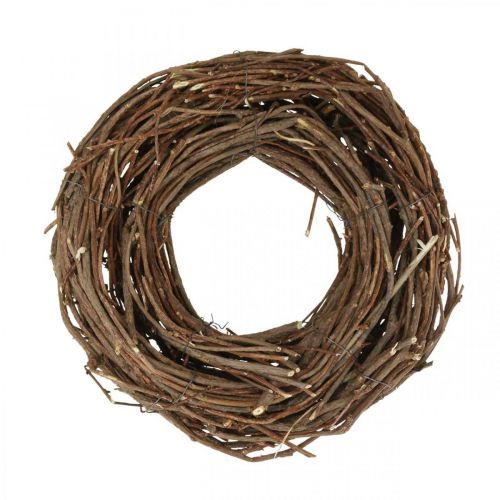 Floristik24 Deco Wreath Vine Ø25cm Ruda Natūralus vainikas iš šakelių stalo puošmena