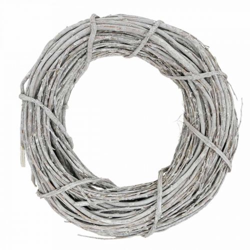 Floristik24 Deco vainikas baltintas Ø35cm Shabby Chic durų vainikas stalo dekoravimas