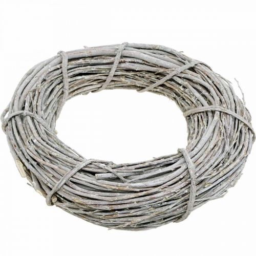 Floristik24 Deco vainikas baltintas Ø35cm Shabby Chic durų vainikas stalo dekoravimas