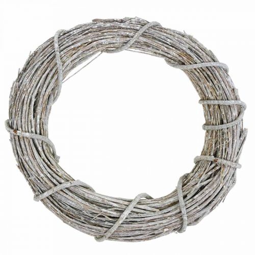 Floristik24 Deco vainikas baltintas natūralaus vainiko durų vainikas Shabby Chic Ø42cm