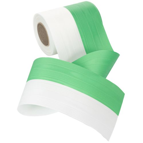daiktų Muaro vainiko juostelė 125 mm x 25 m žalia ir balta spalvos, taftos austa juostelė, tautinė juostelė, dekoratyvinė juostelė