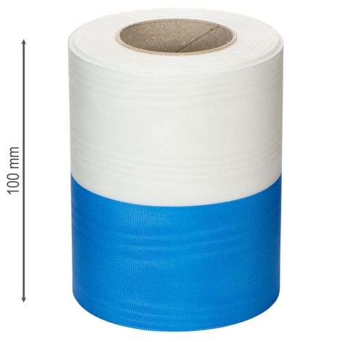 daiktų Moiré mėlynai balta vainiko juostelė 125 mm – aukštos kokybės gedulo ir dekoratyvinė juostelė, elegantiška tautinė juostelė, 25 m ritinėlis