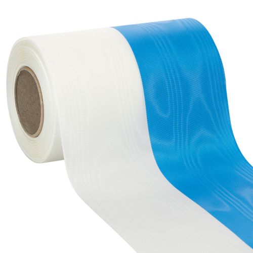 Mėlynai baltos ir muaro spalvos vainikų juostelės, 150 mm pirkti | Floristik24.lt