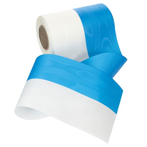 daiktų Mėlynai baltos ir muaro spalvos vainikų juostelės, 150 mm