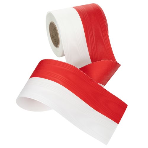 daiktų Muaro baltai raudonos vainikų juostelės 100 mm