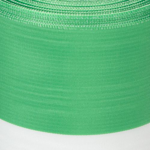 Žalia ir balta muaro rašto vainiko juostelė, 100 mm x 25 m - tautinė juostelė, taftos apvadas, kaspinėlis, dekoratyvinė juostelė | Floristik24.lt