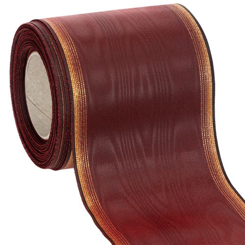 Bordo vainiko juostelė 100mm muaro taftos vestuvių dekoracija pirkti | Floristik24.lt