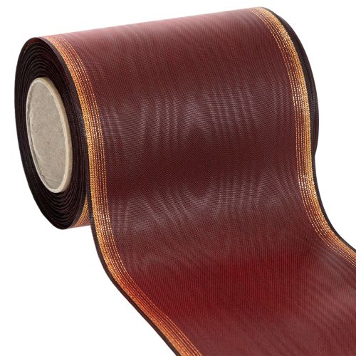 Vainiko juostelė Bordeaux Moiré 125mm dekoratyvinė juostelė pirkti | Floristik24.lt