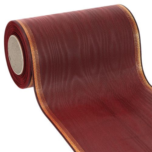 Bordo vainiko juostelė su auksiniu kraštu, 175 mm, dekoratyvinė pirkti | Floristik24.lt