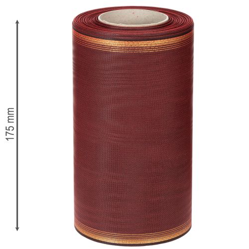 daiktų Bordo vainiko juostelė su auksiniu kraštu, 175 mm, dekoratyvinė