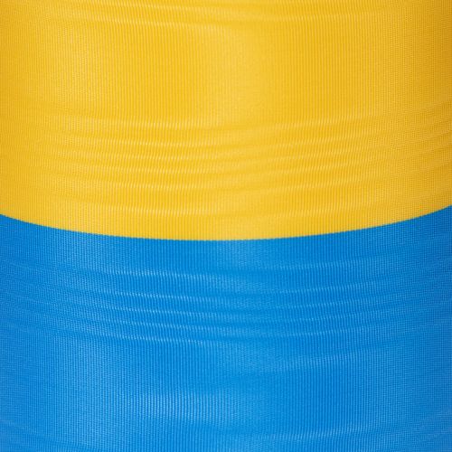Mėlyna ir geltona muaro vainiko juostelė, 100 mm, tautinė juostelė, klubo juostelė, dekoratyvinė juostelė, šventinė gedulo juostelė, acetatas | Floristik24.lt