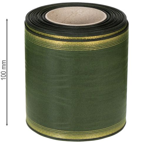 daiktų Vainiko juostelė muaro raštu tamsiai žalia 100 mm dekoratyvinė juostelė taftos juostelė