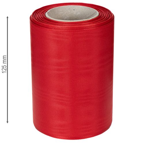 daiktų Raudona vainiko juostelė 125 mm x 25 m - Juosta laidotuvių floristikai, užrašams ir dekoravimui