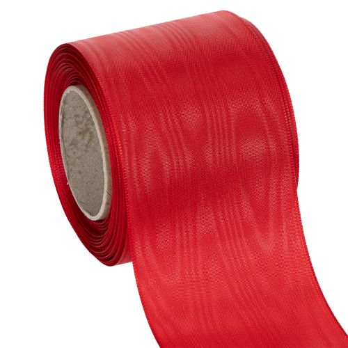 Raudona vainiko juostelė 75 mm x 25 m - Laidotuvių floristika ir dekoracijos, Tvirta juostelė užrašams pirkti | Floristik24.lt