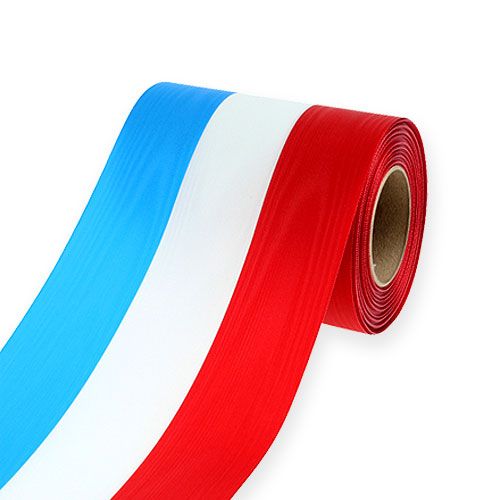 Floristik24 Vainiko juostelės muaro mėlyna-balta-raudona 150 mm