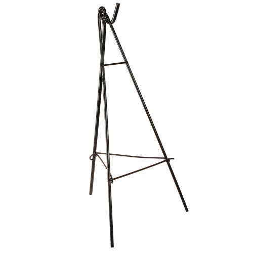 Floristik24 Pastatomas vainikų laikiklis su kabliu, juodo metalo molbertas, aukštis 56 cm