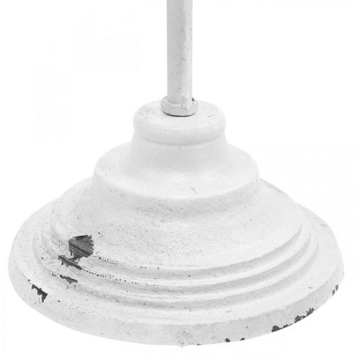 Floristik24 Vainikų laikiklis, baltas, „Shabby Chic“ stiliaus, vainikų stovas, 1 kabliukas, aukštis 76 cm