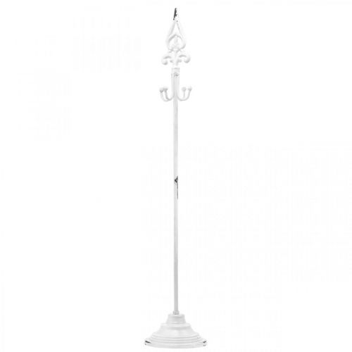 daiktų Vainiko laikiklis Shabby Chic baltas vainiko stovas metalinis 4 kabliukai H76cm