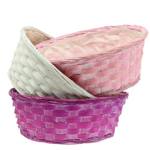 daiktų Skiedrų krepšelis apvalus violetinis/baltas/rožinis Ø25cm 6 vnt