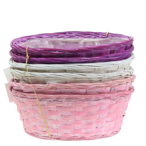daiktų Skiedrų krepšelis apvalus violetinis/baltas/rožinis Ø25cm 6 vnt