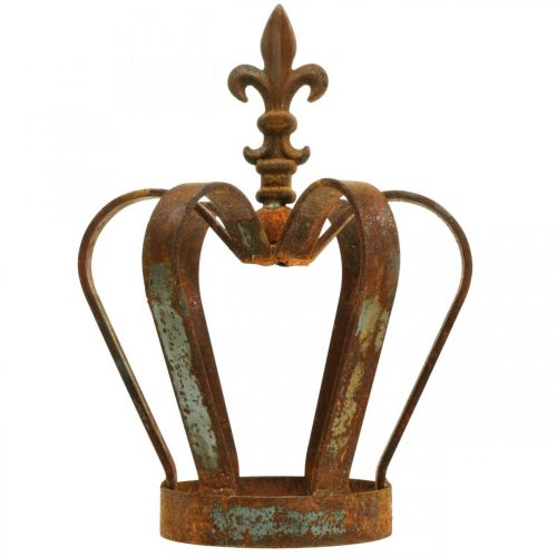 Floristik24 Vintažinė dekoratyvinė karūnėlė patina metalo apdaila Ø20cm H28cm