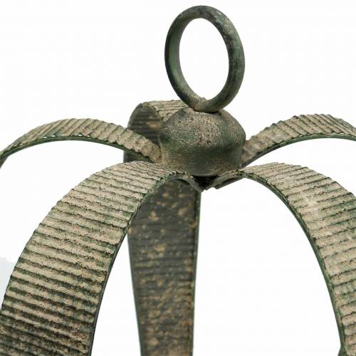 Floristik24 Dekoratyvinė karūna senovinė metalinė samanų žalia, smėlio spalvos Ø28cm H36,5cm