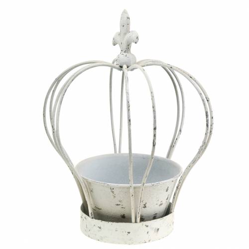 Karūnėlė su apvalkalu metalo apdaila balta H26cm