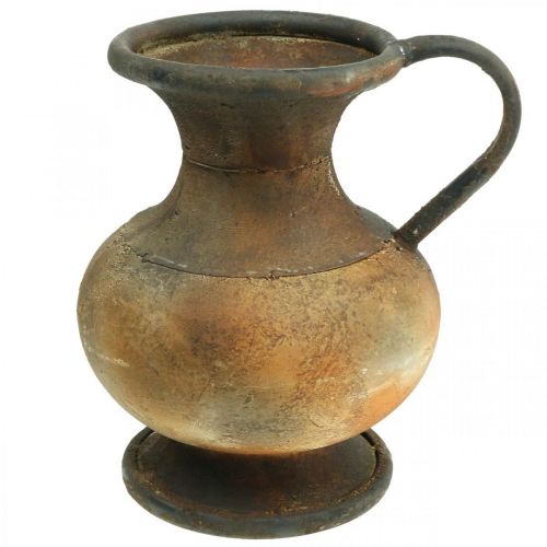 Floristik24 Deco ąsotis senovinės išvaizdos vaza vintažinė metalinė sodo puošmena H26cm