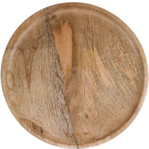 Floristik24 Medinis padėklas, dekoratyvinis padėklas, dekoratyvinė lėkštė apvali Ø30cm H12cm