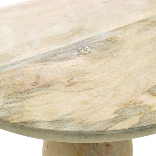 Floristik24 Torto lėkštė, torto padėklas, natūrali mediena skalbta baltai, skurdus prašmatnus Ø29,5cm H15,5cm