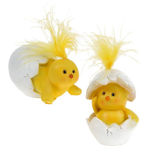 Floristik24 Viščiukas geltonas kiaušinyje 8cm - 12cm 4vnt