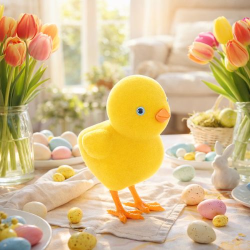 daiktų Viščiuko dekoracija Velykoms, stalo dekoracija, daugkartinio naudojimo svetainės dekoracija, 16 cm, 2 vnt.