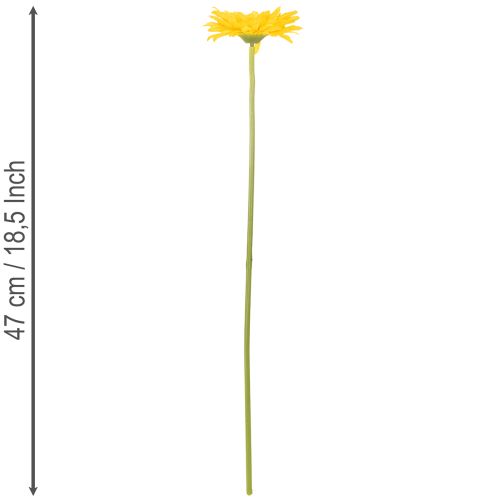 Dirbtinės Gerberos Gėlės, Saulės Geltonos, Sodo Gėlė, 47 cm, 6 Vnt. | Floristik24.lt