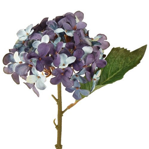 Dirbtinės hortenzijos dekoracija, dirbtinė gėlė, mėlyna, violetinė, 34 cm, 2 vnt.