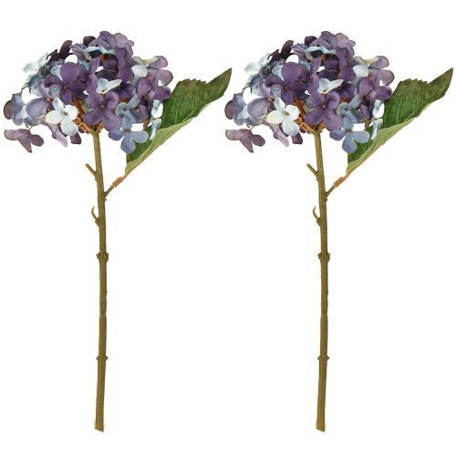 daiktų Dirbtinės hortenzijos dekoracija, dirbtinė gėlė, mėlyna, violetinė, 34 cm, 2 vnt.