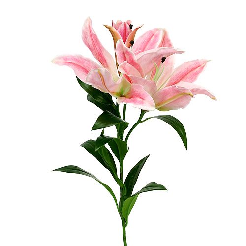 Floristik24 Dirbtinė lelija Pink Real Touch 100cm
