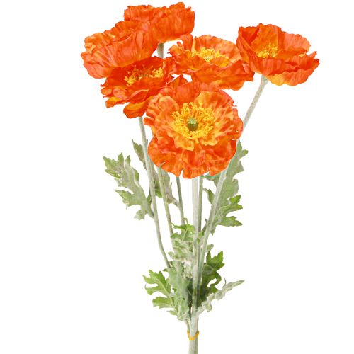 daiktų Dirbtinės aguonos Vasarinės Gėlės Oranžinės Ø7cm L78cm 3vnt