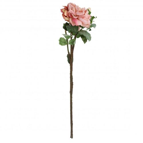 daiktų Dirbtinių rožių žiedas ir pumpurai dirbtinė gėlė rožinė 57cm