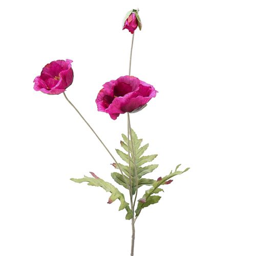 Dirbtinės aguonos dekoratyvinės šilkinės gėlės rožinės spalvos 70cm