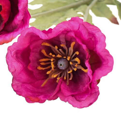 daiktų Dirbtinės aguonos dekoratyvinės šilkinės gėlės rožinės spalvos 70cm