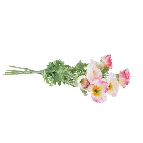 daiktų Dirbtinės aguonos Dekoratyvinės šilko gėlės Rožinės 42cm 4vnt