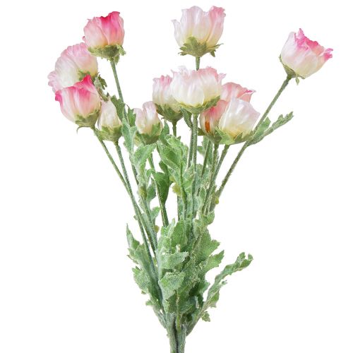Floristik24 Dirbtinės aguonos Dekoratyvinės šilko gėlės Rožinės 42cm 4vnt