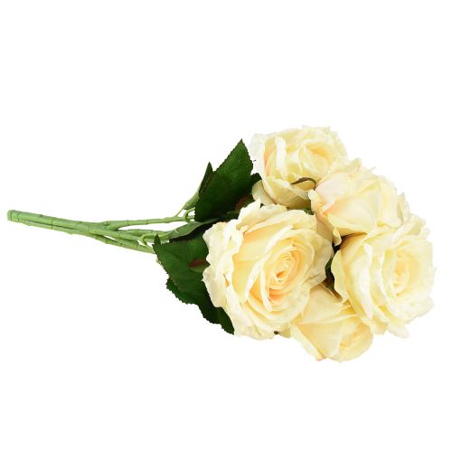daiktų Dirbtinės rožės Dirbtinių gėlių puokštė Rožių kreminė Geltona Pick 54cm