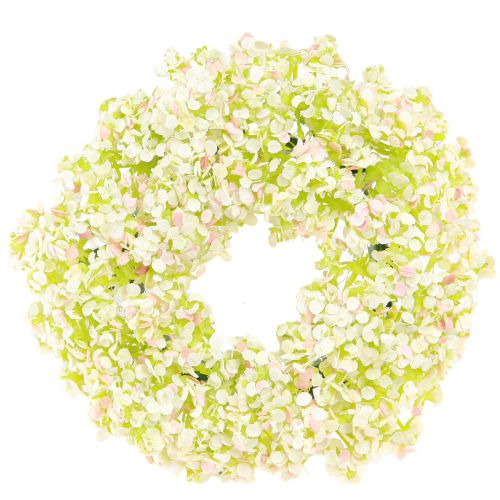 Floristik24 Dirbtinių gėlių vainikas mini stalo puošmena balta rožinė Ø12cm 6 vnt