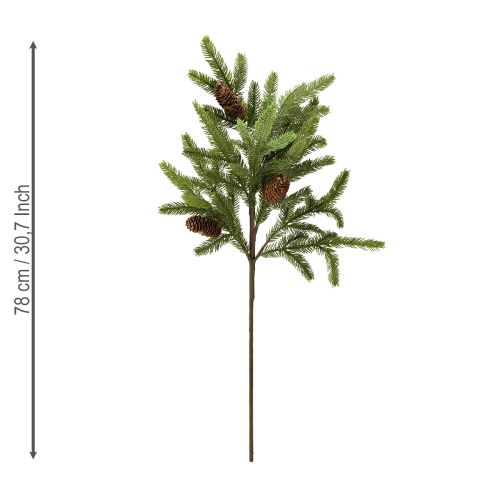 daiktų Dirbtinė eglės šakelė su tikrais kankorėžiais Kalėdinė šakelė 78cm