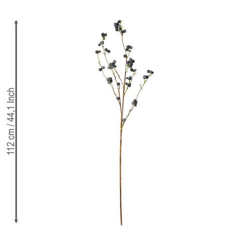 daiktų Dirbtinė šakelė su mėlynėmis, mėlynės, 110 cm