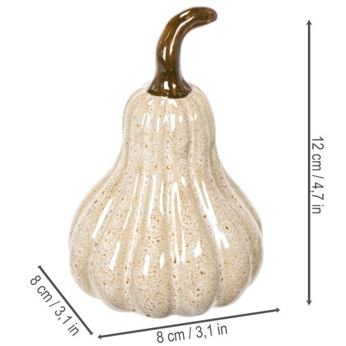 Dekoratyvinis keraminis moliūgas, rudeninė stalo puošmena, 12 cm | Floristik24.lt
