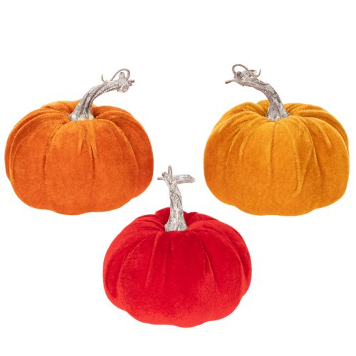 Audinio moliūgas kaip stalo puošmena, rudens dekoracija, 13 cm, 3 vnt.