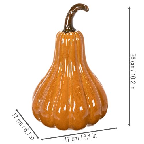 Keraminė stalo dekoracija „Moliūgas“ rudeninis 26 cm | Floristik24.lt